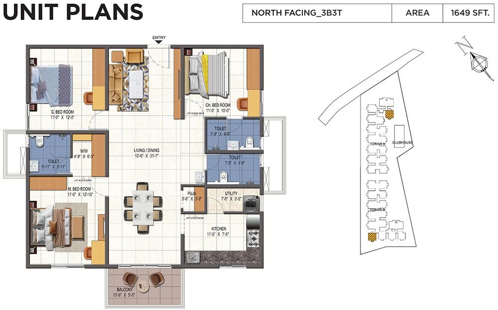 2BHK Floor Plan